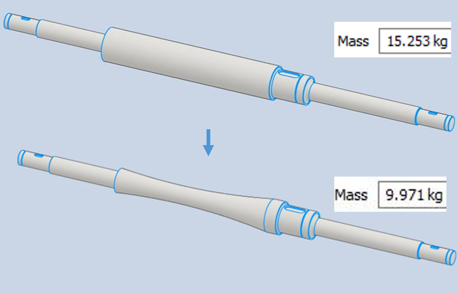 Detailed shaft engineering drawing