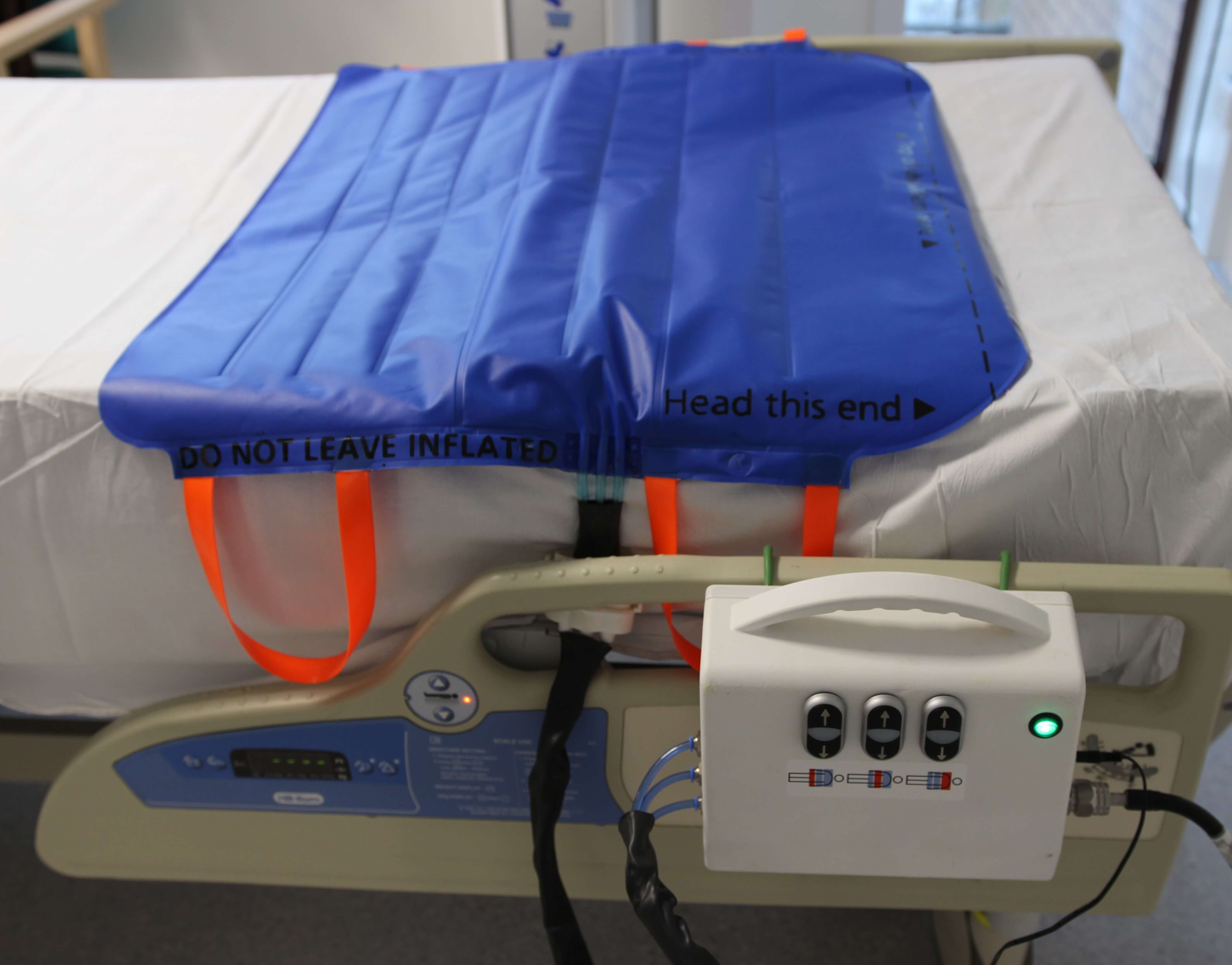 BathMat positioned on hospital bed